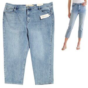 Soft Surroundings NWT Ultimate Denim Slim Leg Crop Jeans Clear Sky Wash